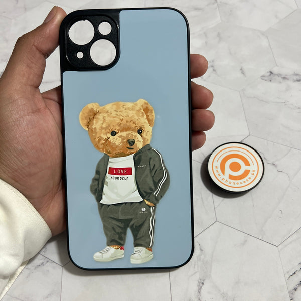 iPhone 15 Plus - Cool Bear Series - Premium Printed Glass soft Bumper Shock Proof Case CS-21771