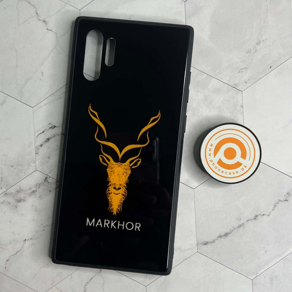 Samsung Galaxy Note 10 Markhor Design 3 Premium Printed Glass soft Bumper shock Proof Case CS-21848 CS-30366