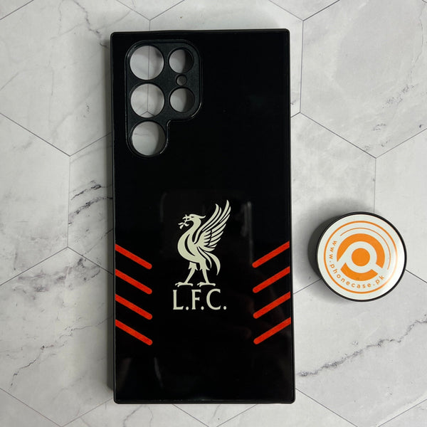 Samsung Galaxy S22 Ultra - Liverpool Football Club Logo - Premium Printed Glass soft Bumper Shock Proof Case CS-21802