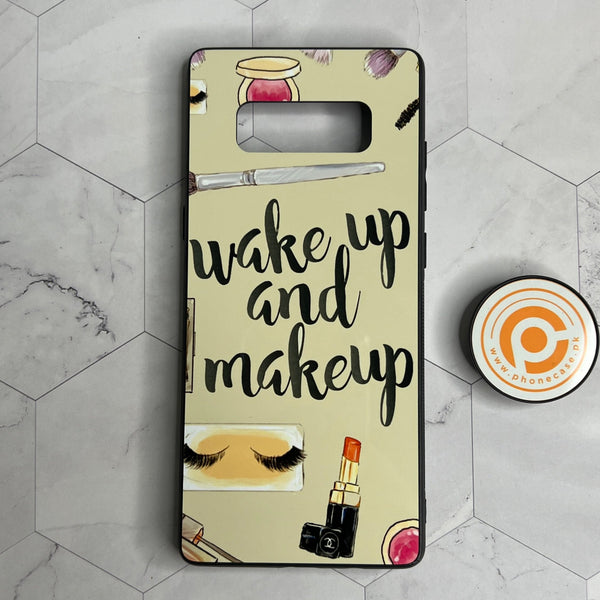Samsung Galaxy Note 8 Wakeup and Makeup Soft Bumper shock Proof Glass Case CS-21788