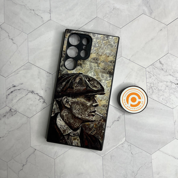 Samsung Galaxy S23 Ultra - Tommy Shelby- Peaky Blinders - Premium Printed Glass soft Bumper Shock Proof Case CS-21809