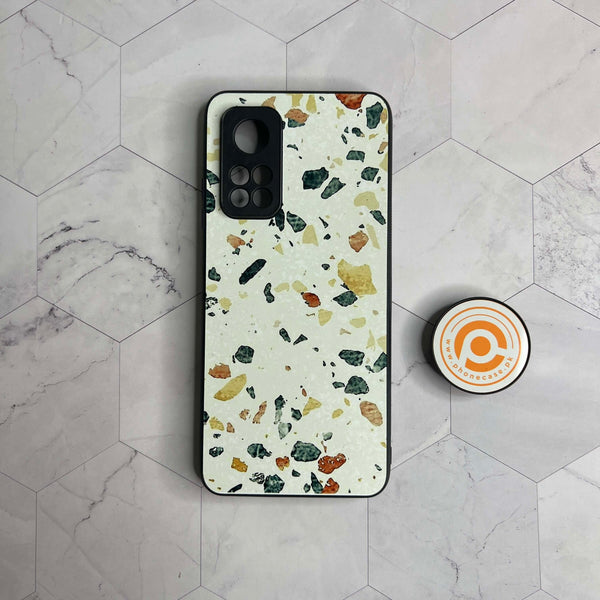 Xiaomi Mi 10T Terrazzo abstract Premium Printed Glass soft Bumper shock Proof Case CS-21799