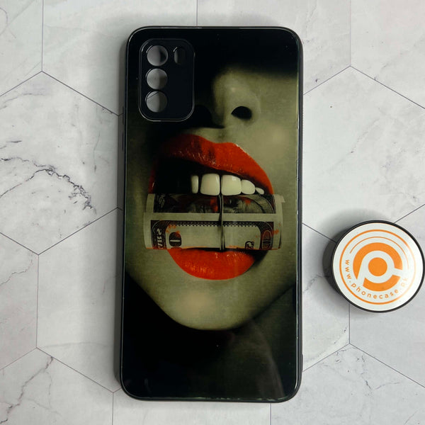 Xiaomi Poco M3 - Dollar in Lips - Premium Printed Glass soft Bumper Shock Proof Case CS-21926