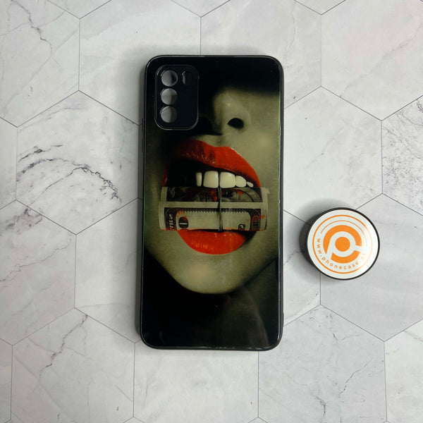 Xiaomi Poco M3 - Dollar in Lips - Premium Printed Glass soft Bumper Shock Proof Case CS-21926