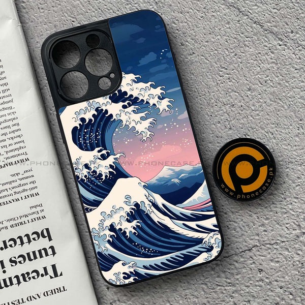 iPhone 15 Pro Max - Ocean Wave Art - Premium Metal Printed soft Bumper shock Proof Case