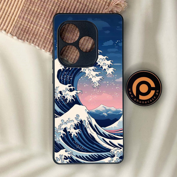 Realme GT 6 - Ocean Wave Art - Premium Metal Printed soft Bumper shock Proof Case