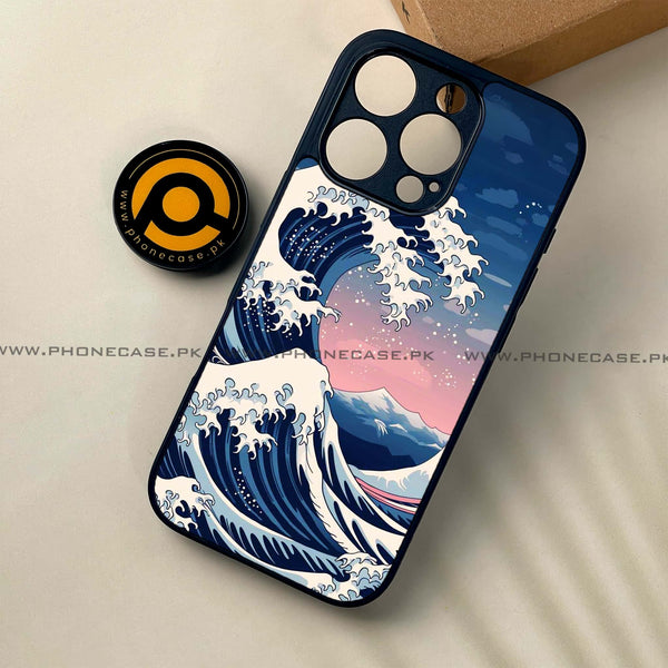 iPhone 16 Pro - Ocean Wave Art - Premium Printed Glass soft Bumper shock Proof Case