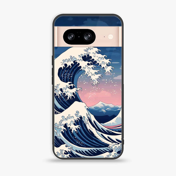 Google Pixel 8 - Ocean Wave Art - Premium Printed Glass soft Bumper Shock Proof Case