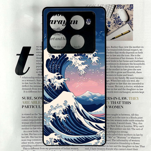 Infinix Note 40 Pro Plus - Ocean Wave Art - Premium Metal Printed soft Bumper shock Proof Case
