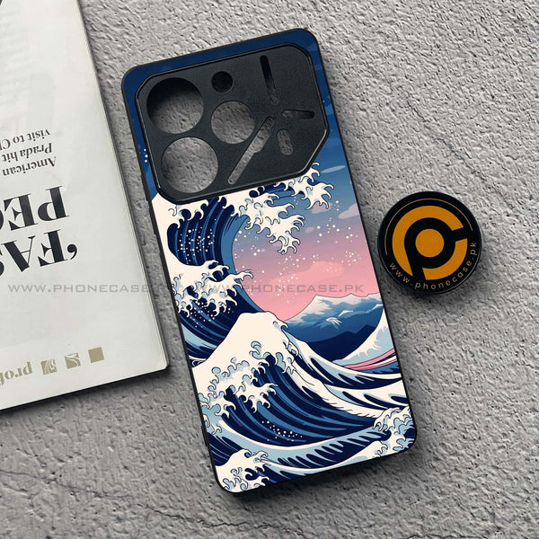 Tecno Pova 6 Pro - Ocean Wave Art - Premium Printed Glass soft Bumper Shock Proof Case