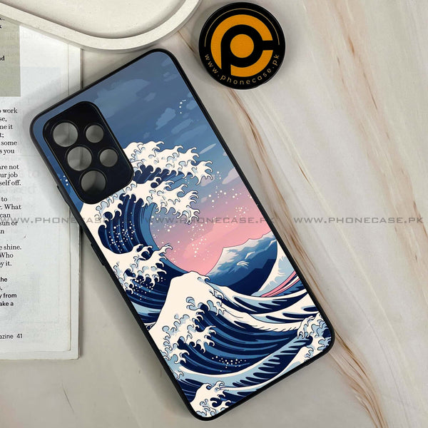 Samsung Galaxy A32 - Ocean Wave Art - Premium Printed Glass soft Bumper shock Proof Case