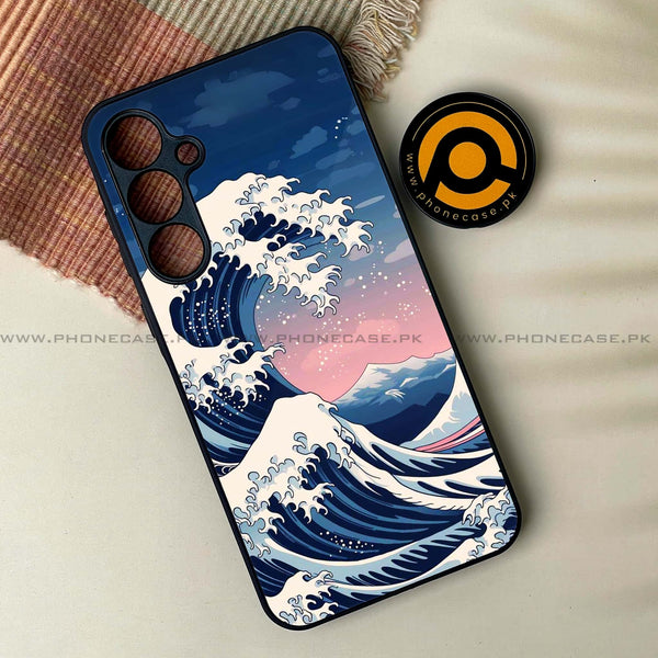 Samsung Galaxy A14 - Ocean Wave Art - Premium Printed Glass soft Bumper Shock Proof Case