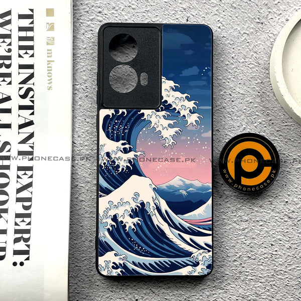 Moto G85 -Ocean Wave Art - Premium Printed Glass soft Bumper shock Proof Case