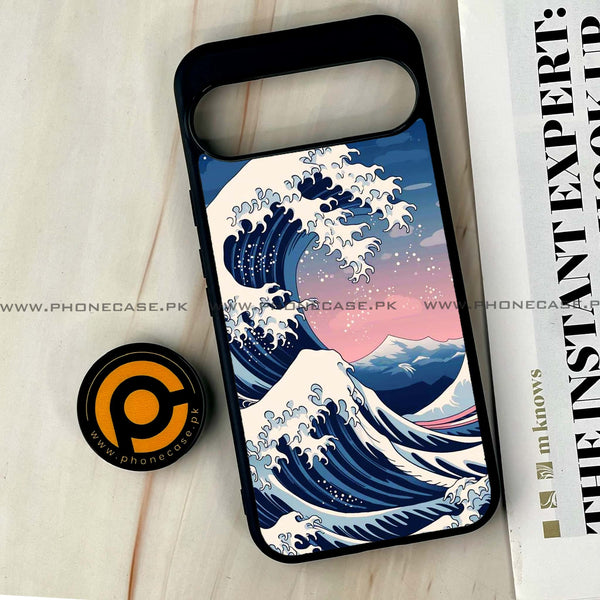 Google Pixel 9 Pro XL - Ocean Wave Art - Premium Printed Glass soft Bumper shock Proof Case