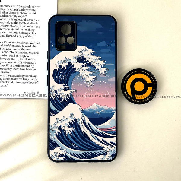 Vivo V20 - Ocean Wave Art - Premium Printed Glass soft Bumper Shock Proof Case