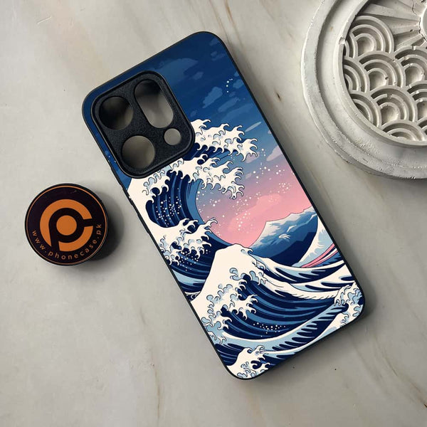 Oppo Reno 14 5G - Ocean Wave Art - Premium Metal Printed soft Bumper shock Proof Case