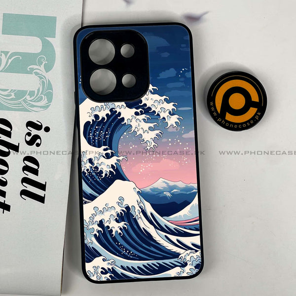 Vivo Y28 - Ocean Wave Art - Premium Printed Glass soft Bumper shock Proof Case