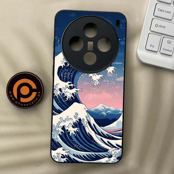 Vivo X200 - Ocean Wave Art - Premium Metal  Printed soft Bumper shock Proof Case
