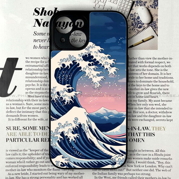 iPhone 13 Mini - Ocean Wave Art - Premium Metal Printed soft Bumper shock Proof Case