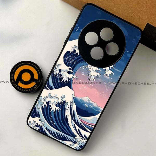 Oppo Reno 12F 4G - Ocean Wave Art - Premium Printed Glass soft Bumper shock Proof Case