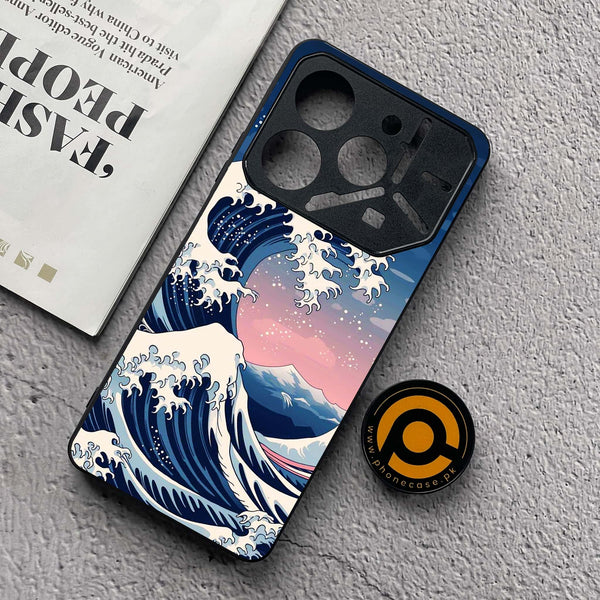 Tecno Pova 6 Neo - Ocean Wave Art - Premium Metal  Printed soft Bumper shock Proof Case
