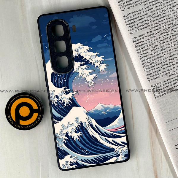 Infinix Hot 60  - Ocean Wave Art - Premium Metal Printed soft Bumper shock Proof Case