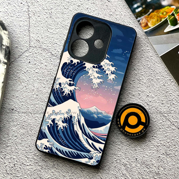 Oppo A3/A3x - Ocean Wave Art - Premium Printed Glass soft Bumper shock Proof Case CS-22910