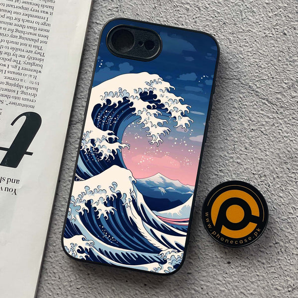 iPhone 16e - Ocean Wave Art - Premium Metal  Printed soft Bumper shock Proof Case