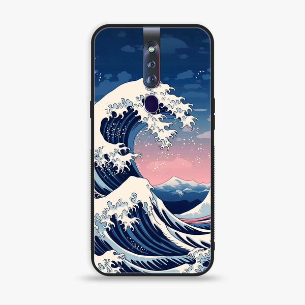 Oppo F11 Pro - Ocean Wave Art - Premium Printed Glass soft Bumper shock Proof Case