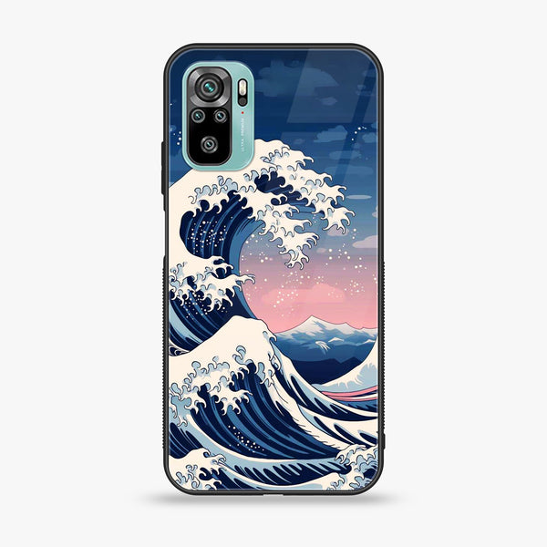 Xiaomi Redmi 10 - Ocean Wave Art - Premium Printed Glass soft Bumper Shock Proof Case