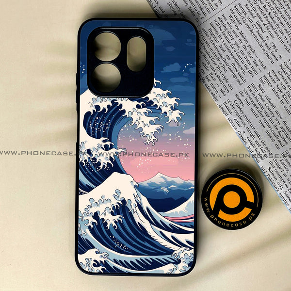 Infinix Hot 50i - Ocean Wave Art - Premium Printed Glass soft Bumper Shock Proof Case