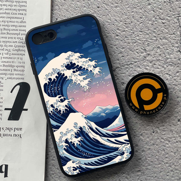 iPhone 7/8 - Ocean Wave Art - Premium Metal  Printed soft Bumper shock Proof Case