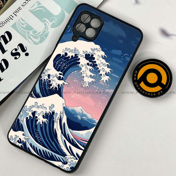 Samsung Galaxy A22 - Ocean Wave Art - Premium Printed Glass soft Bumper shock Proof Case CS-40778