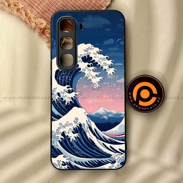 Infinix Hot 60 Pro - Ocean Wave Art - Premium Metal Printed soft Bumper shock Proof Case CS-42550