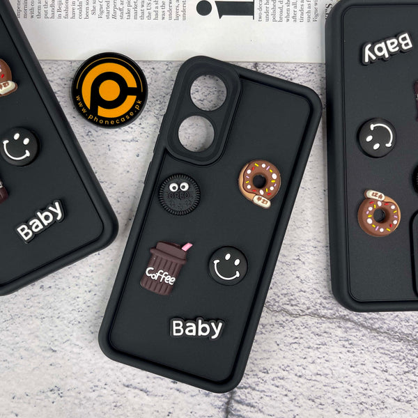 Oppo A78 4G Donut Coffee & Cookie Delight Icons Liquid Silicon Case