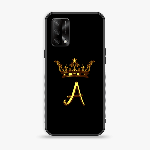 Oppo A74/ F19/ A95  King Alphabet A  Premium Printed Glass soft Bumper shock Proof Case   CS-33739