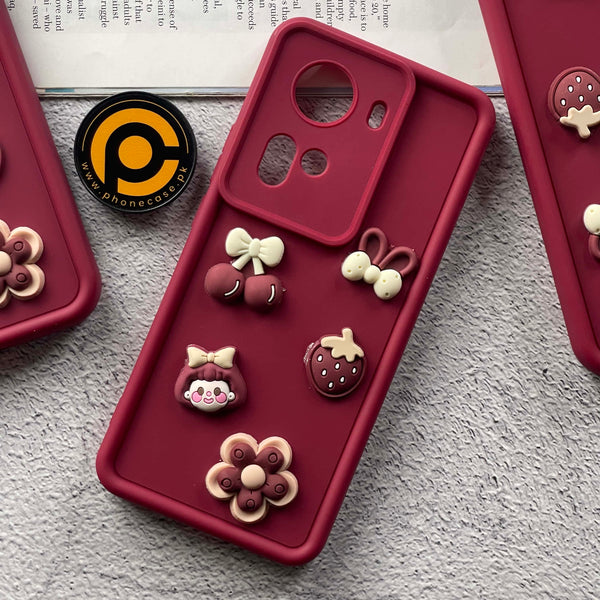 Oppo Reno 11 Cute 3D Cherry Flower Icons Silicon Case