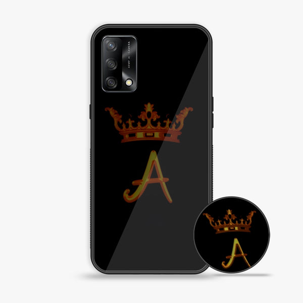 Oppo A74/ F19/ A95  King Alphabet A  Series Glass Case CS-27842 CS-29089