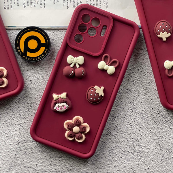 Oppo F19 Pro/ A94/ Reno 5 Lite Cute 3D Cherry Flower Icons Silicon Case