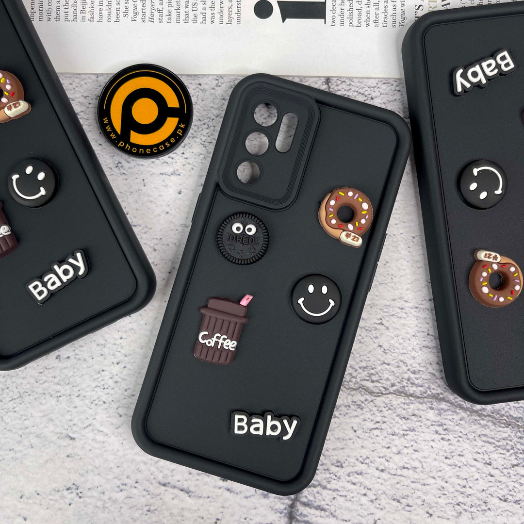 Oppo Reno 6 Donut Coffee & Cookie Delight Icons Liquid Silicon Case ...
