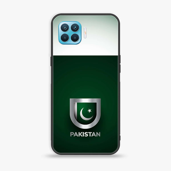 Oppo F17 Pro /A93 4G/ RENO 4 LITE  - Pakistani Flag Design 4 - Premium Printed Glass soft Bumper shock Proof Case CS-8880