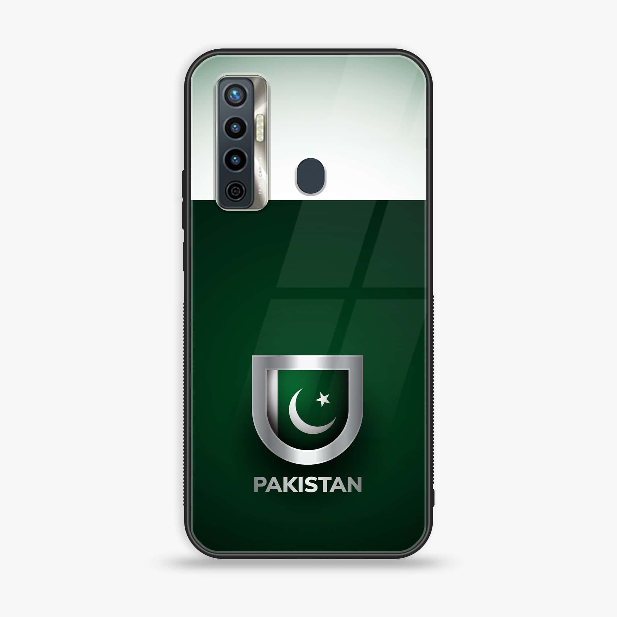 Tecno Camon 17 - Pakistani Flag Series - Premium Printed Glass soft Bumper shock Proof Case