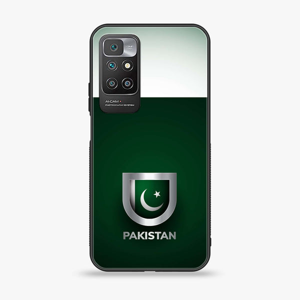 Redmi 10 - Pakistani Flag Design 4 - Soft Bumper shock Proof Glass Case CS-9745