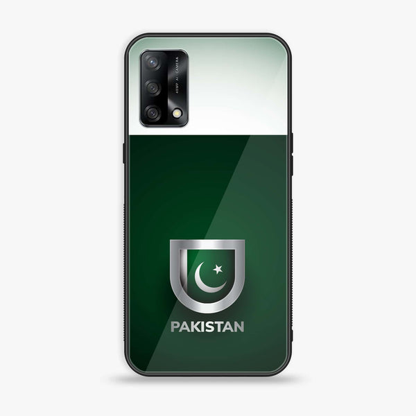 Oppo F19 - Pakistani Flag Design 4 - Premium Printed Glass soft Bumper shock Proof Case CS-21373