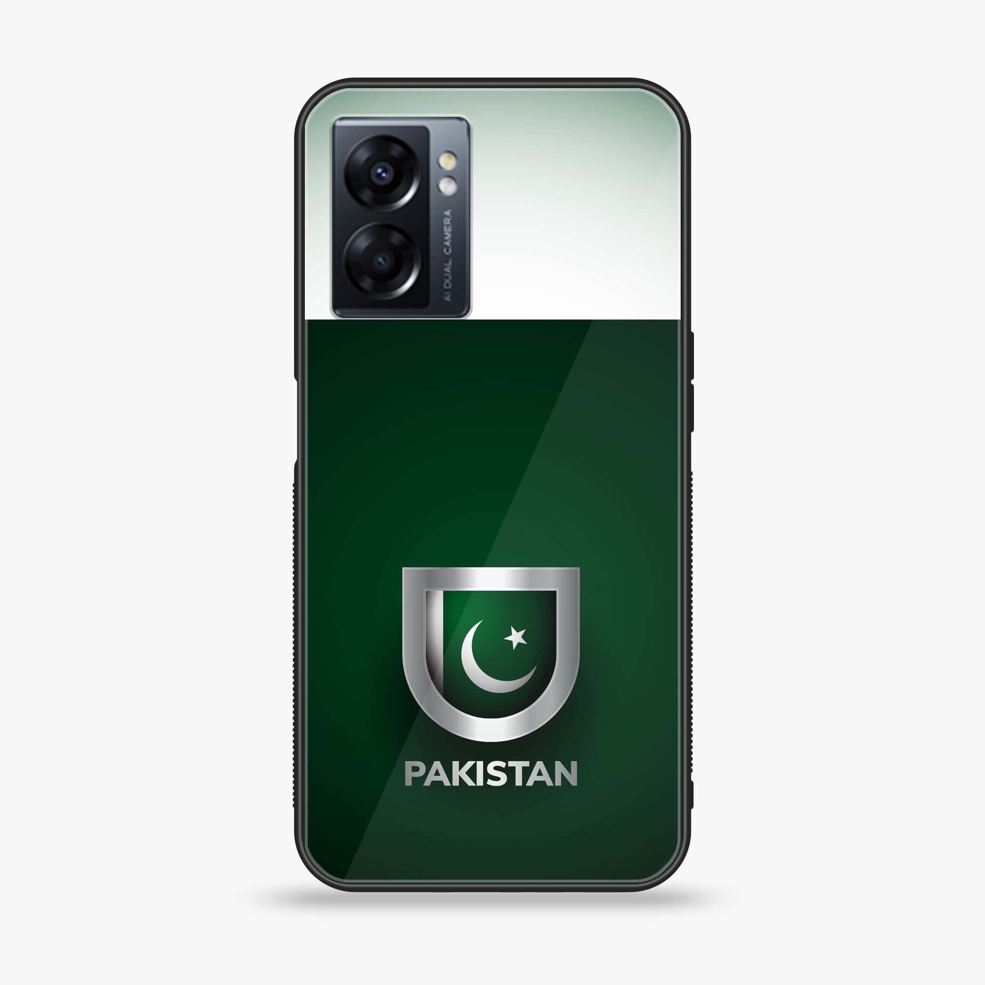 Oppo A77 4G - Pakistani Flag Series - Premium Metal Printed soft Bumper shock Proof Case