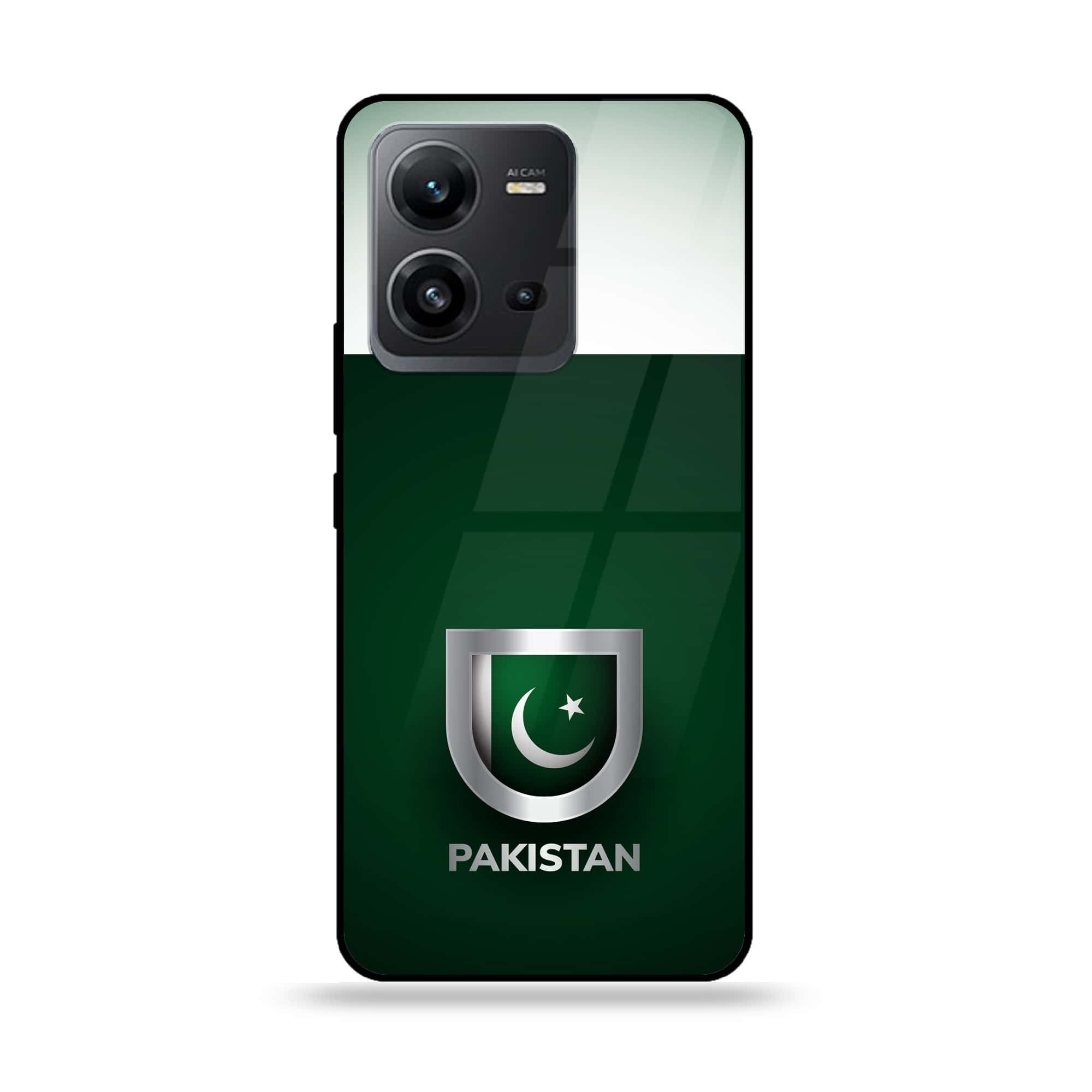 Vivo V25 5G  - Pakistani Flag Series - Premium Printed Glass soft Bumper shock Proof Case