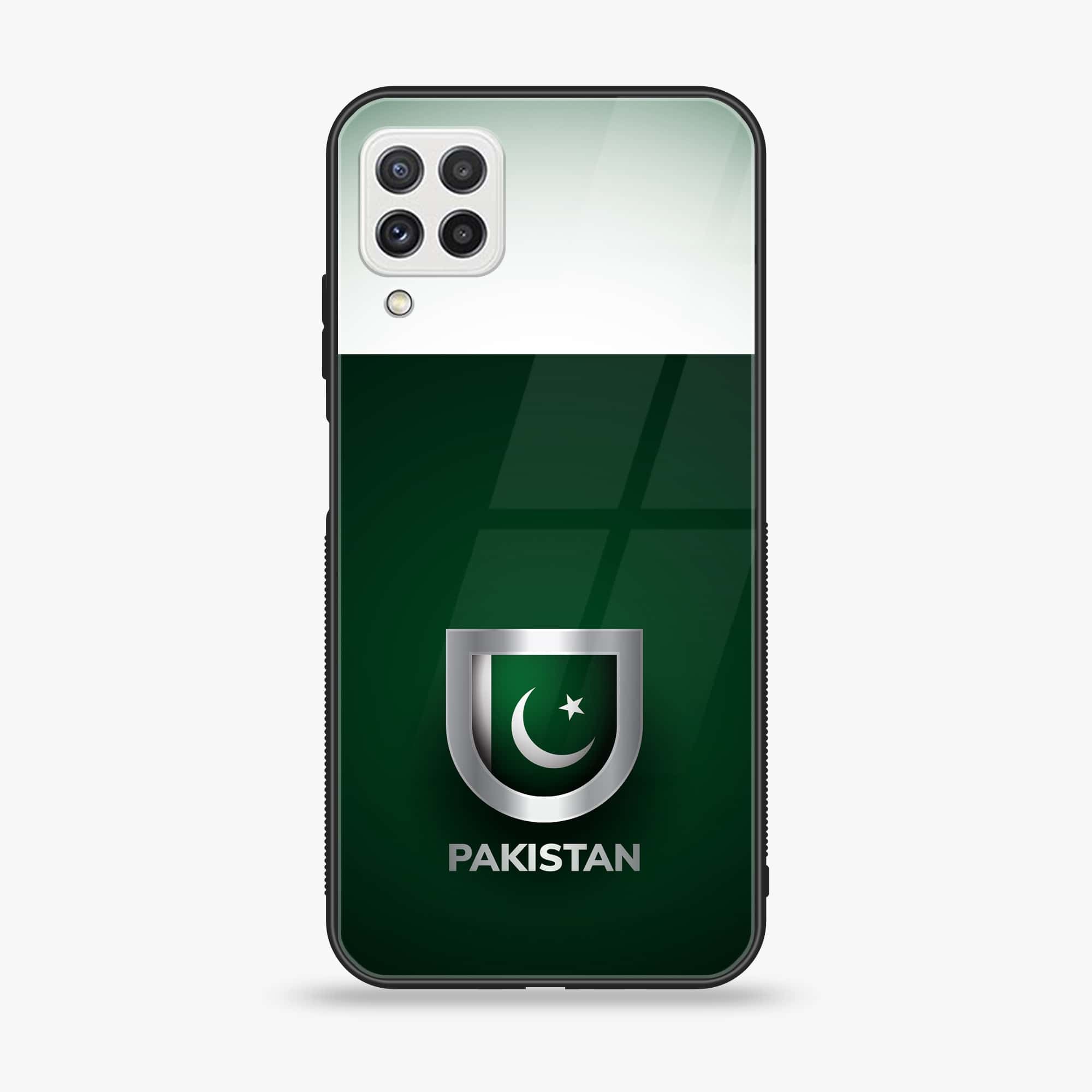 Samsung Galaxy A22 - Pakistani Flag Series - Premium Printed Glass soft Bumper shock Proof Case