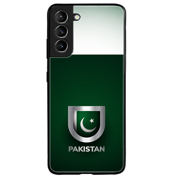 Galaxy S21 Plus - Pakistani Flag Design 4- Premium Metal Printed soft Bumper shock Proof Case CS-12038