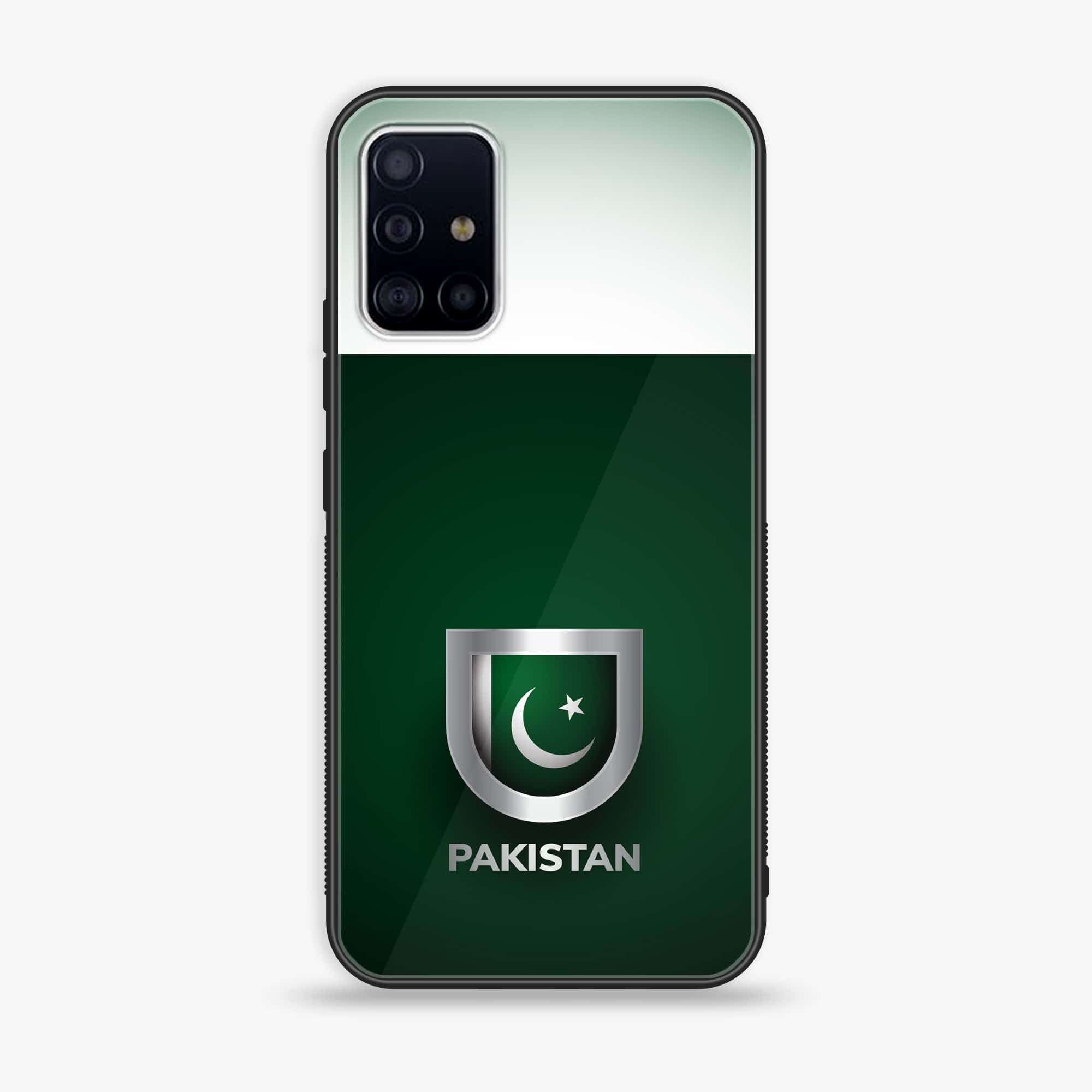 Samsung Galaxy A71 Pakistani Flag Series Premium Printed Glass soft Bumper shock Proof Case