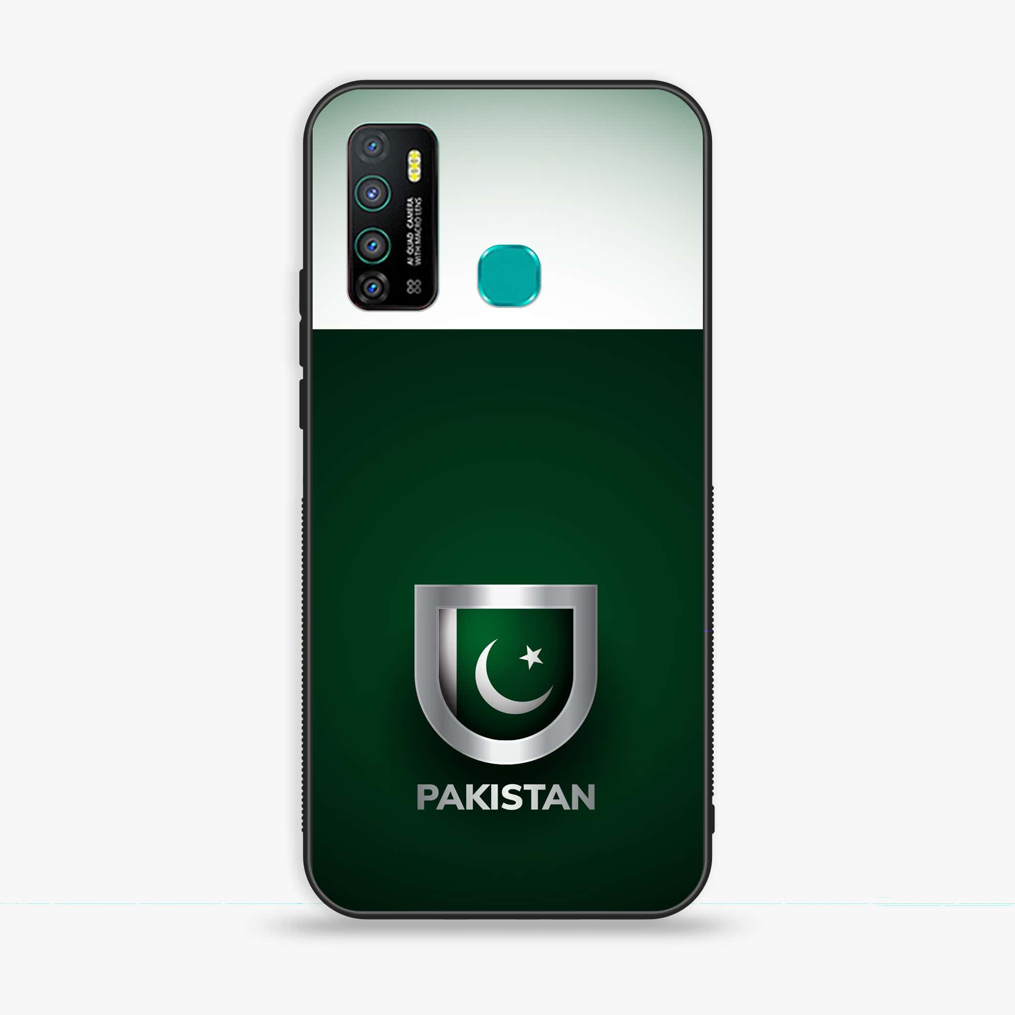 Infinix Hot 9 Play - Pakistani Flag Series - Premium Printed Glass soft Bumper shock Proof Case